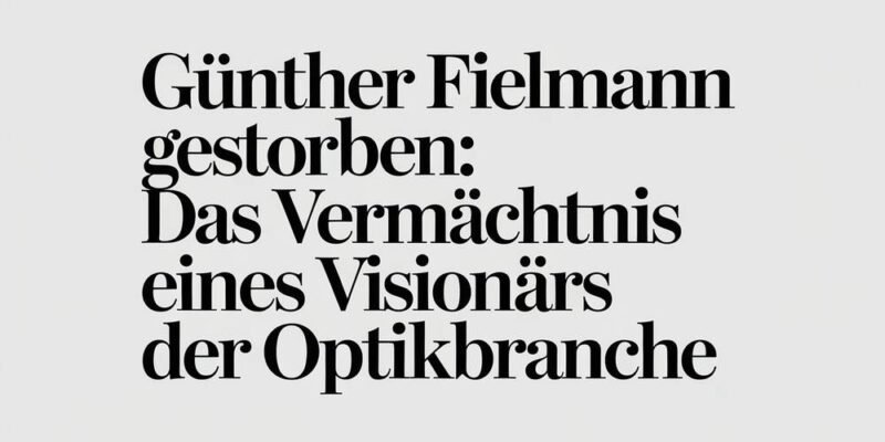 Günther Fielmann gestorben Das Vermächtnis eines Visionärs der Optikbranche